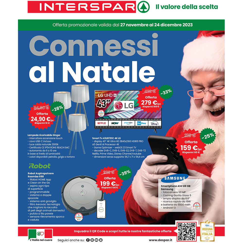 Offerta Interspar - Connessi al Natale - Valida dal 27 novembre al 24 dicembre 2023.